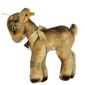 Vintage Small Mohair Steiff Goat Called Nicky
